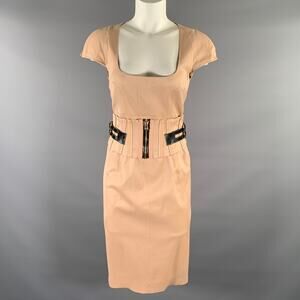 DOLCE & GABBANA Size M Tan Sheath Knee-Length Dress